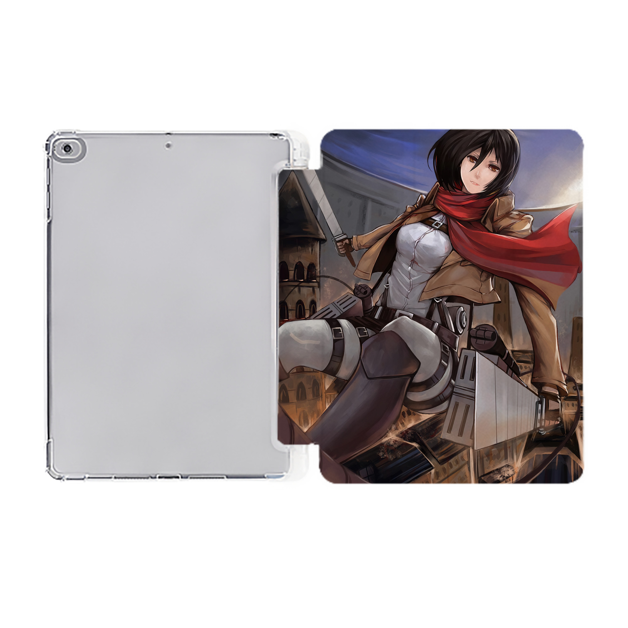 （画像用） 進撃の巨人 Attack on Titan IPad ケース ペン収納付き 三つ折りスタンド PUレザー×シリコン 対応機種9.5/10.5/10.9インチ